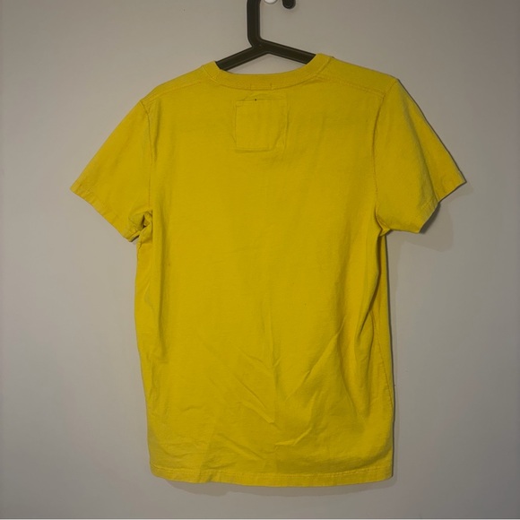 Abercrombie & Fitch Yellow Tee with Brown Logo - Picture 4 of 4